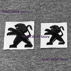 Sleek Black 3D Car Logo Emblem for Front and Rear Exterior (5008 F R black 2P)