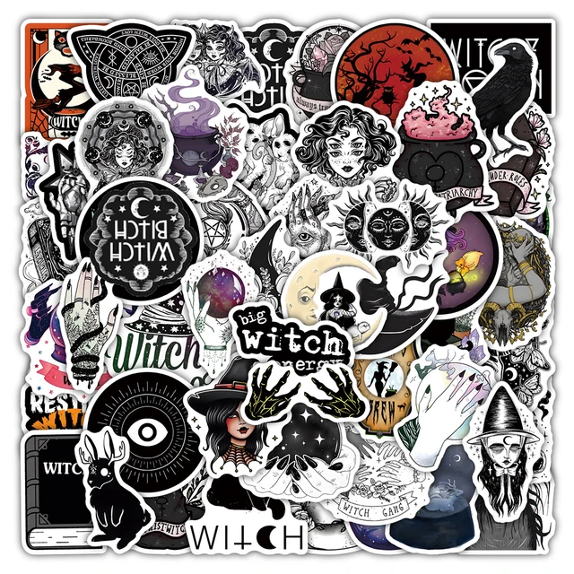 50PCS Bohe Witchy Apothecary Graffiti Sticker Witch Sticker Astrology Tarot  Goth Waterproof Toy Decals for Kid Girl Gift