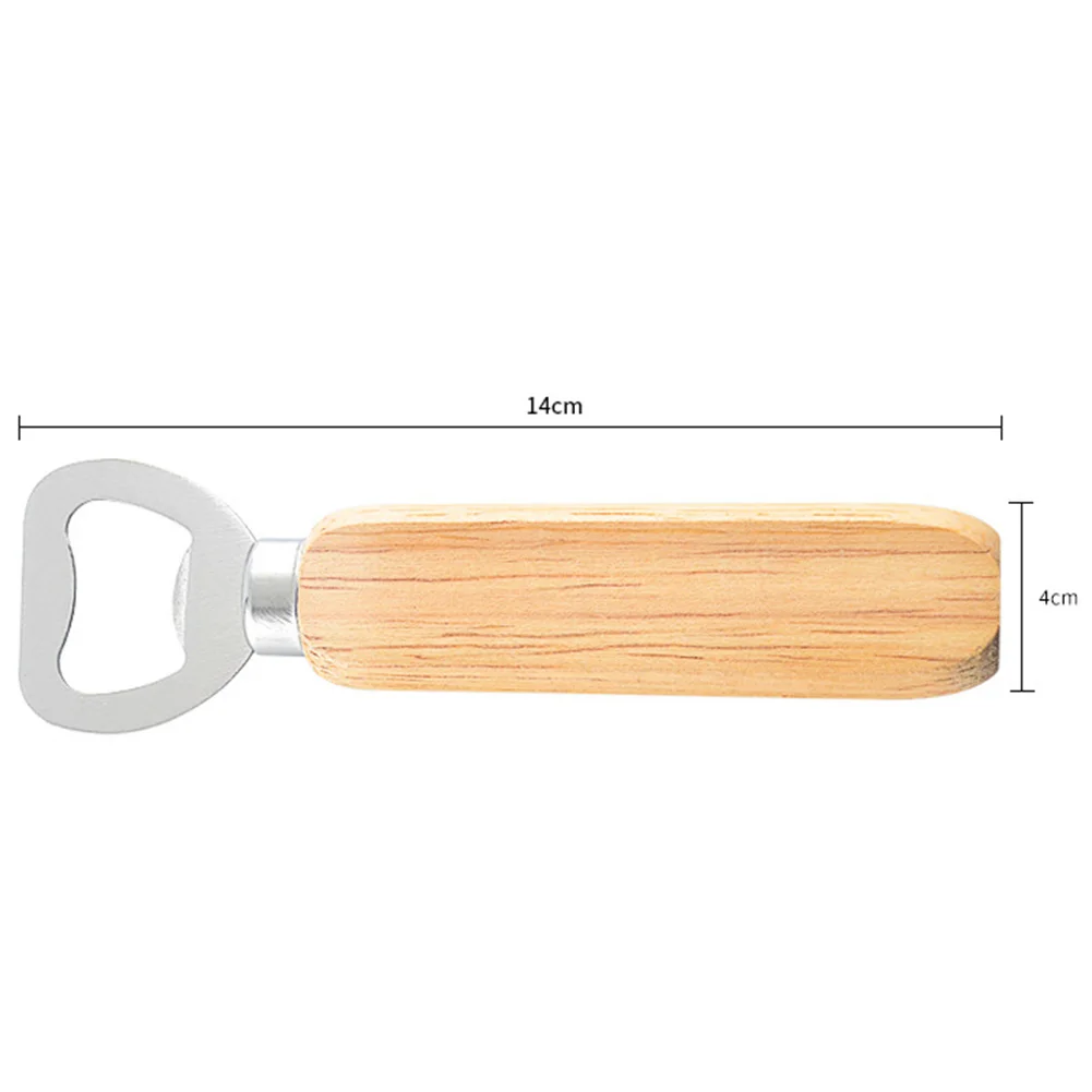 Portable Stainless Steel Bottle Opener Practical Wood Handle 6