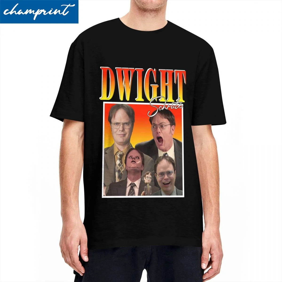 

Мужская хлопковая футболка с коротким рукавом, круглым вырезом и принтом