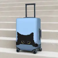 Cute Black Cat Suitcase Cover Holiday Animals Print Useful Luggage Case Business Protection 1