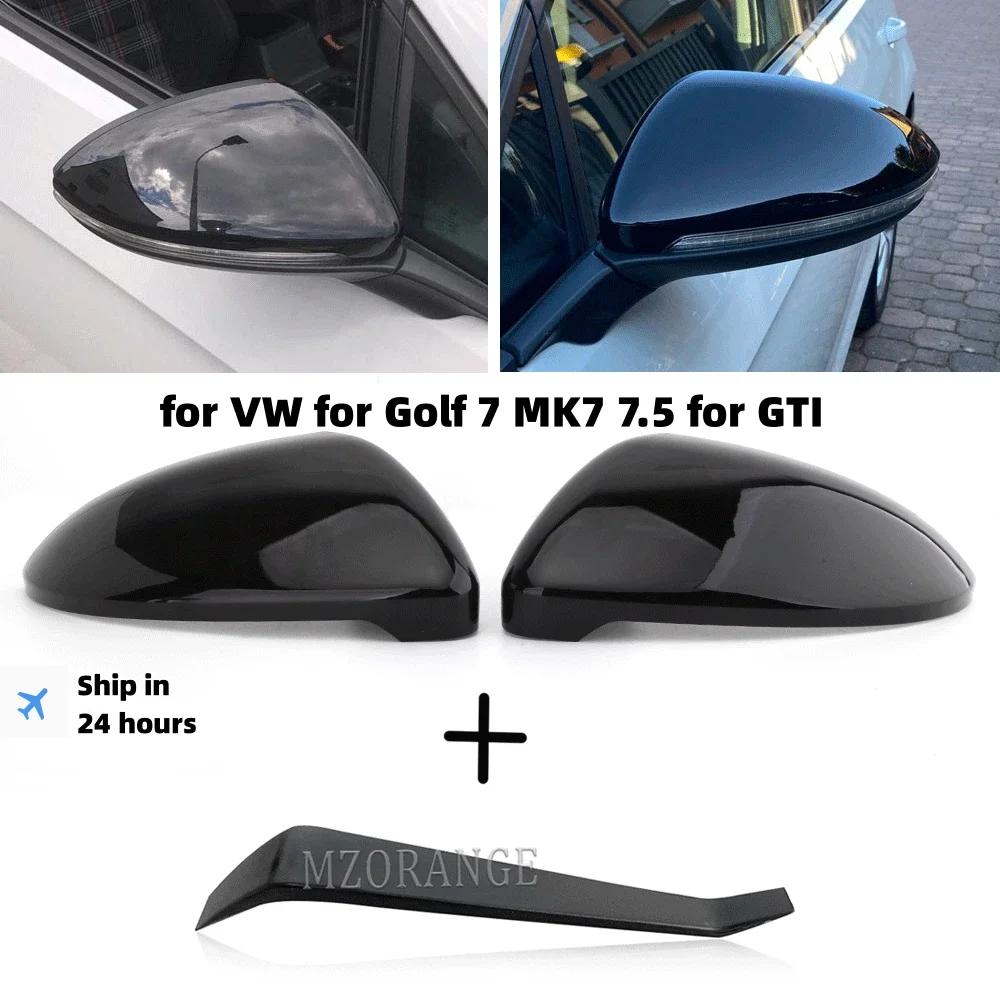 

Carbon Fiber/Black Rearview Mirror Cover Side Mirror Caps for VW for Golf 7 MK7 7.5 for GTI Door Wing Part Car Accessories