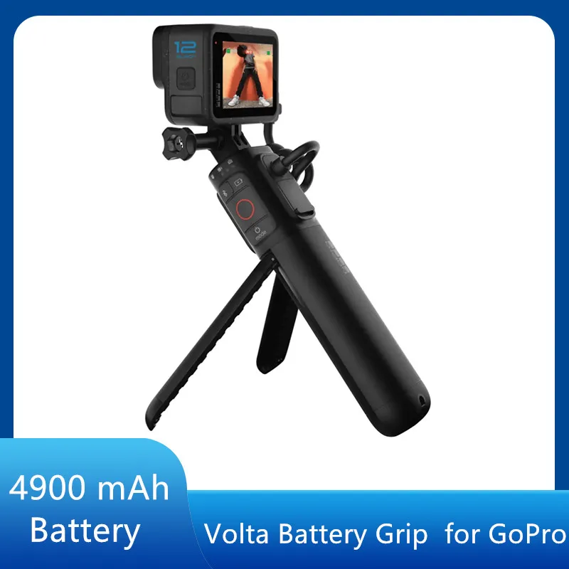 고프로 HERO12 11 10 용 Volta 배터리 그립, 블랙 4900 mAh 배터리 삼각대, 무선 제어, 고프로 개조  액세서리