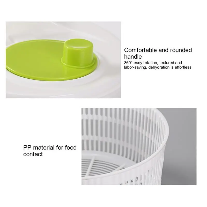 Salad Spinner Vegetable Lettuce Greens Dryer Washer Crisper Vegetable Centrifuge Salad Drying For Greens Kitchen Accessories