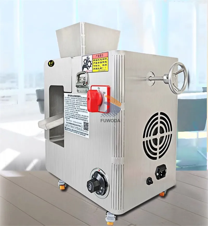 Oil Press Machine Stainless Steel Press Expeller Commercial Cold Hot Extractor Walnut Sesame Peanut Sunflower Linseed 220V