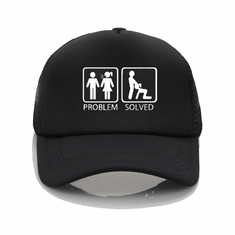 

Funny Fashion hats Problem Solved Baseball Cap Summer Men women adjustable sunshade Dad hat