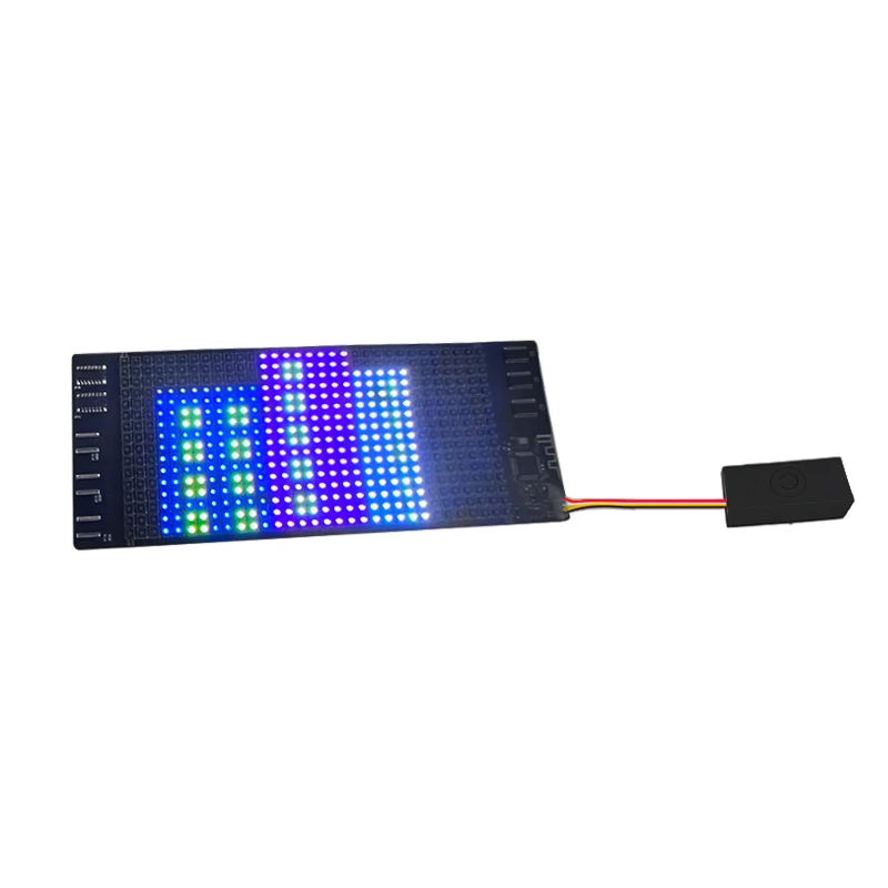 16*32 Pixel RGB Color Flexible LED Display Light Up DJ Equipment Decoration Cloth Hats Bags Insert DIY Flexible Led Screen Sheet