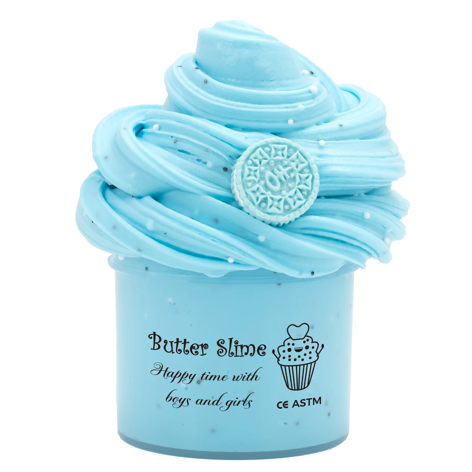 70ml Scented Cookies Butter Slime Kit - Blue Pink Charms Slime Soft Fluffy Putty DIY Sludge Christmas Birthday Gift Toys 5