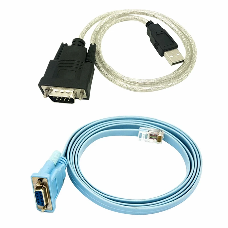 

5X сетевой кабель RJ45, серийный кабель Rj45 к DB9 и RS232 к USB (2 в 1), адаптер Ethernet CAT5, кабель консоли LAN