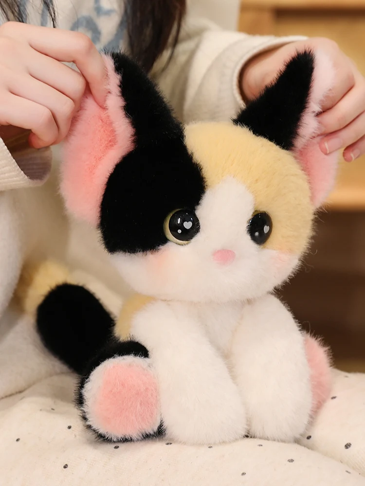 Cute Devon Rex Cat Plush, Black Cat Doll Plush Toys Plush For Children Adults Birthday Christmas(BLACK