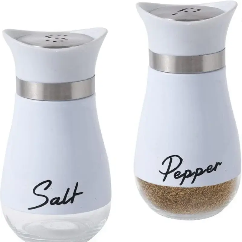 2pcs Seasoning Shaker Glass Bottles Spices Storage Barbecue Condiment Jar Salt Pepper Boxes For Kitchen Gadget Tools Organizer - Image 5