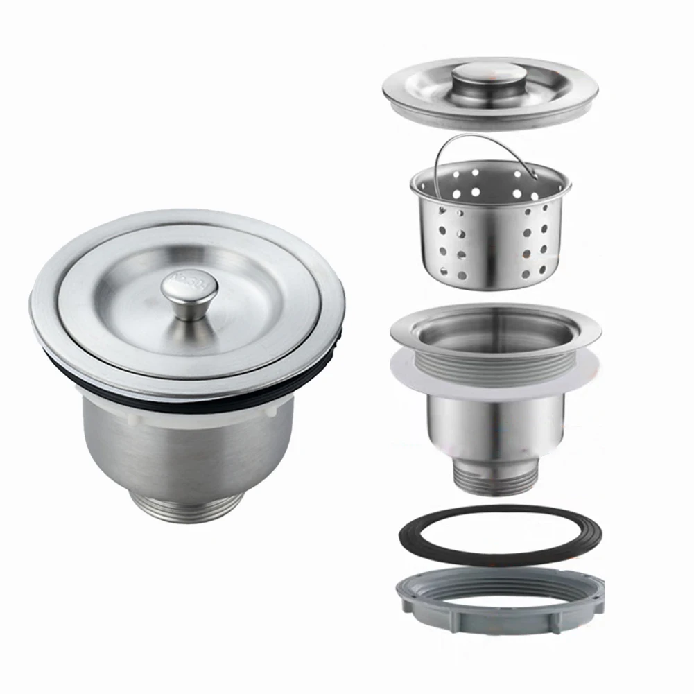 kitchen sink faucets 304 Stainless Steel Kitchen Sink Drainer Filter Sink Strainer Sewer Bathroom 110mm Washer Kitchen Sink Strainers Head Plug kitchen faucet sale