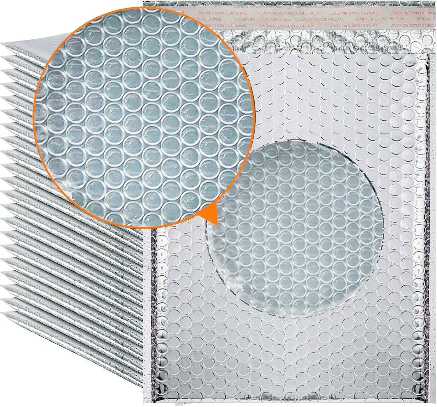 Pure Silver 50pcs Bubble Envelope Sending Package Pouch Metal Supplies Thicken Postage Bag Mailer Small Business Delivery