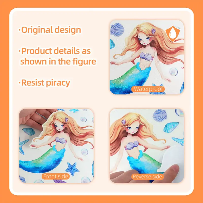 Glow In The Dark Mermaid Stickers Kids Room Decor Sea Animals Luminous Wall Sticker Seabed Marine Life Starfish Glowing Decals