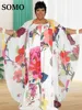SOMO Plus Size Two Piece Set Women  Dress and Shawl Matching Summer 2023 Slip Floral Holiday New Outfits Wholesale Dropshiping 1