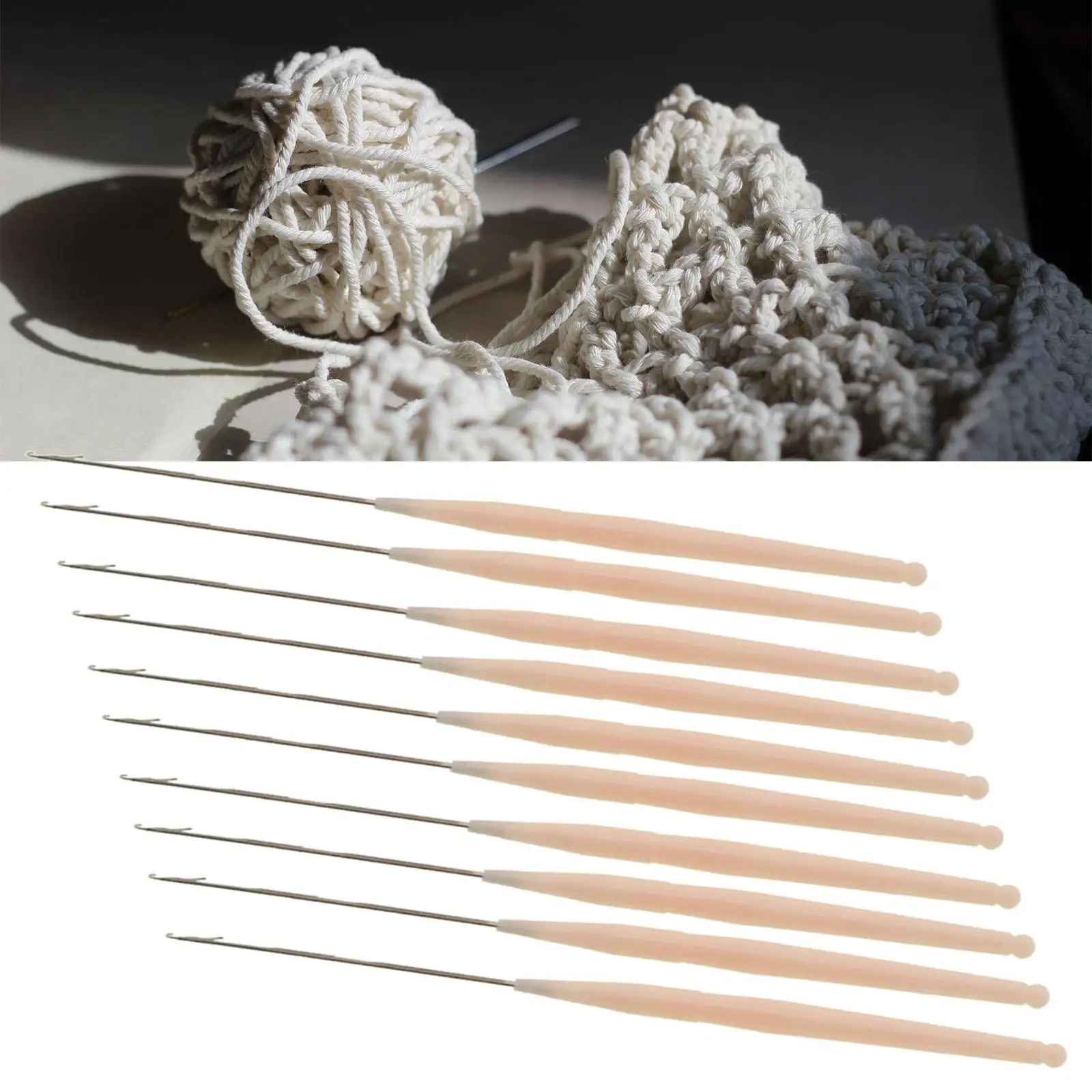 10pcs Latch Crochet Hooks Set Knitting Needles Weaving Crocheting Yarn Craft Braids Hair Tools Supplies