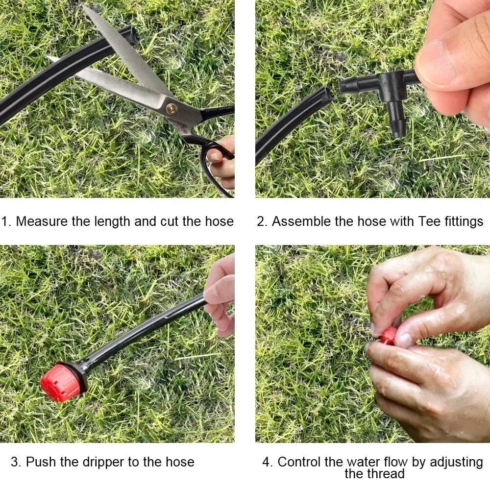 Drip irrigation sprinklers 10/50pcs adjustable 1/4'' micro drippers for watering system emitter for garden plants
