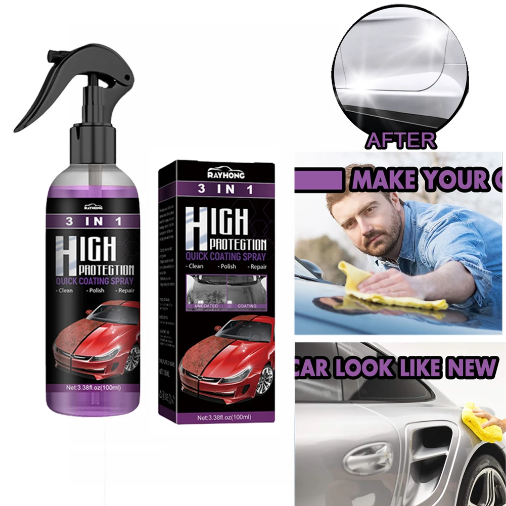 Polishing Spraying Wax 3 In 1 Car Ceramic Coating Spray 100ml Car Paint Scratch Repair Remover Scratch Repair Paint Care