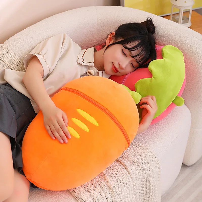 Cute Transformation Carrot Strawberry Rabbit Plush Toy Creative Anime Radish Pig Plushies Doll Kawaii Pillow Toys Home RoomDecor home use vegetable cutter fruits slicer potato peeler carrot cheese grater onion chopper multifunctional kitchen accessories