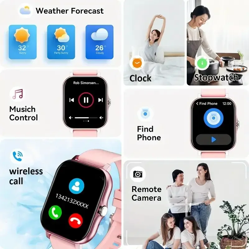 DROPSHIPPING 1.83" Touch Screen Smart Watch, Wireless Call & Music Control, Sports Mode, Compatible with Android & iPhone 6