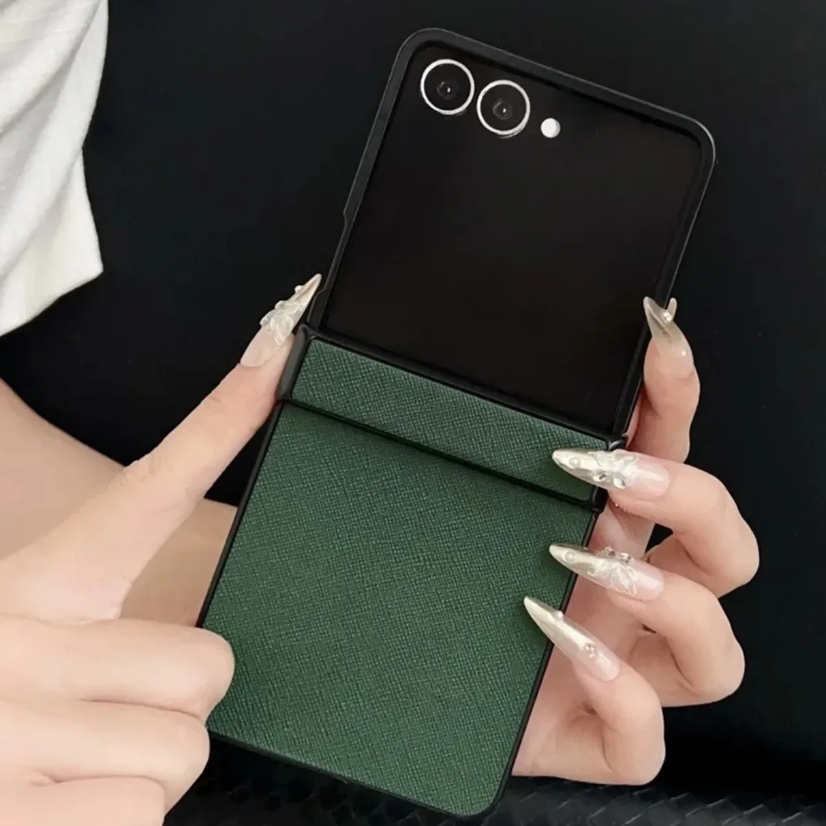 PU-Leder-Scharnier-Schutzhülle für Samsung Galaxy Z Flip 7 FE 6 5 4 3 Flip7 Flip6 Flip5 Flip4 Flip3 stoßfeste Abdeckung