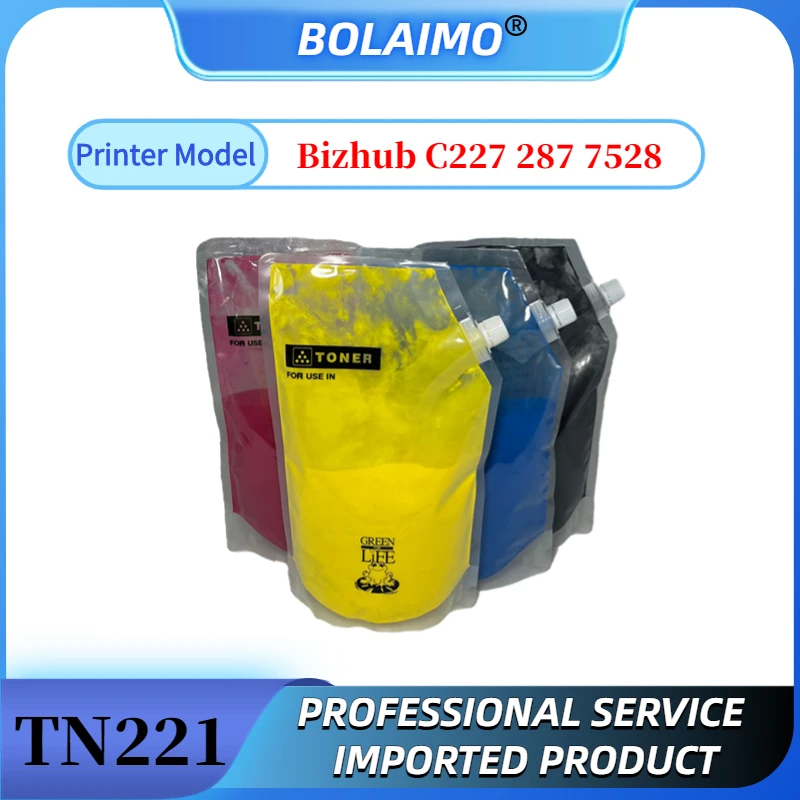 

1kg/Bag TN221 Toner Powder for Konica Minolta Bizhub C227 C287 7528 Japan Compatible Copier Toner 1PCS