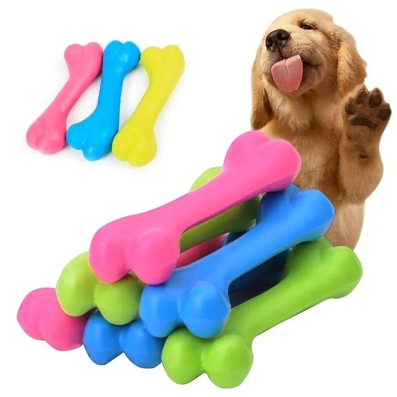 1 Pcs Pet Dog Puppy Cat Rubber Dental Teeth Chew Bone Play Training Fetch Fun Toys Hot for Small Dogs Dog Accessories
