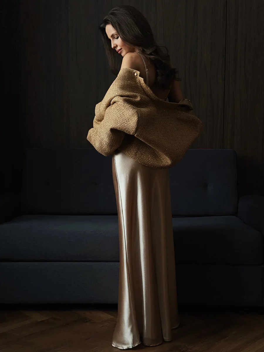 Black Sequin Fashion Outwear Female Loose Patchwork High Waist Long Sleeve Jacket Streetwear Solid Glitter Female Coat New