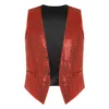 Mens Sparkling Sequins Vests Fashion Mans Sleeveless Waistcoat for Jazz Hip-hop Rave Dance Party Clubwear Performance Costume 5