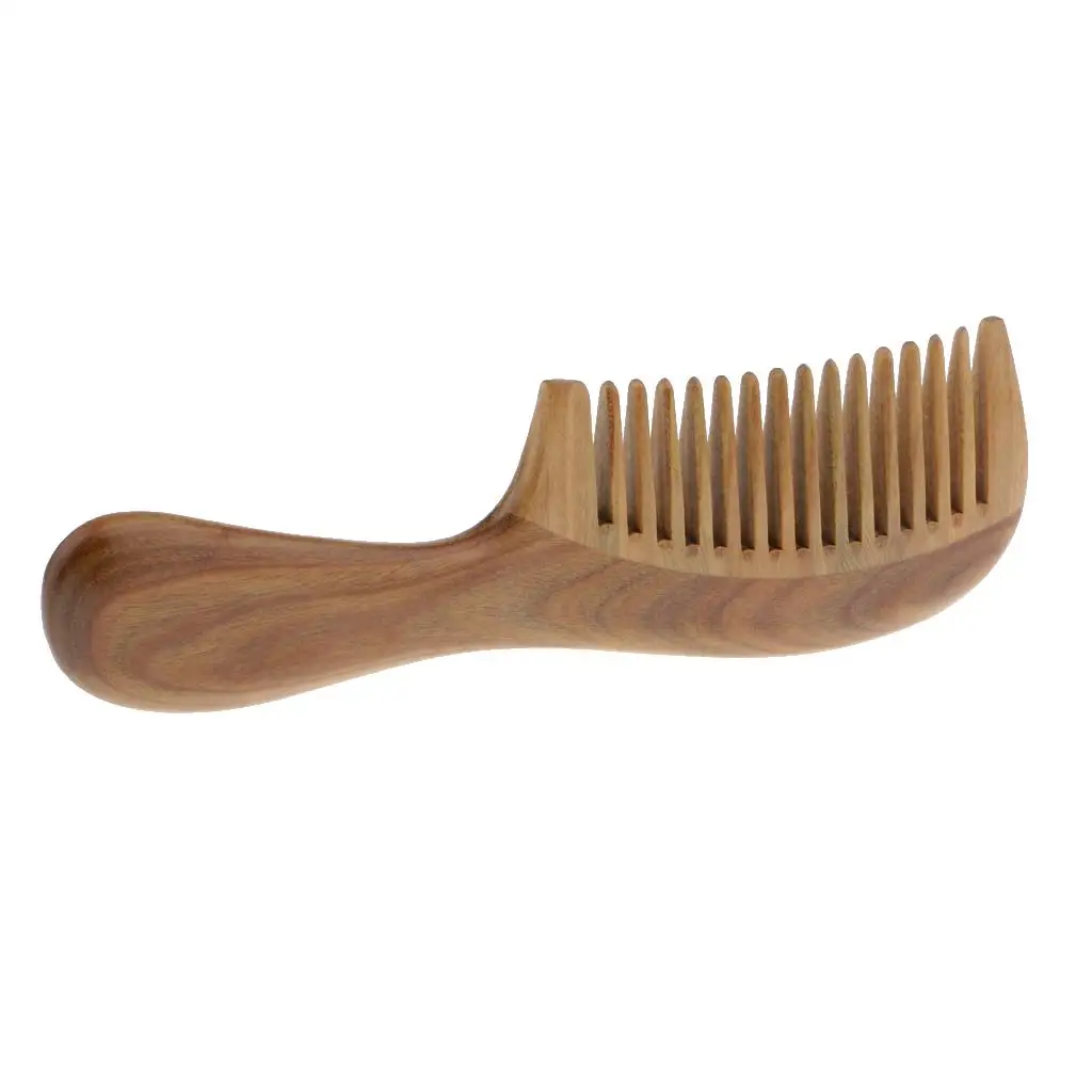 Natural Fine Toothed Comb Green Comb Massage Hair Comb Handmade