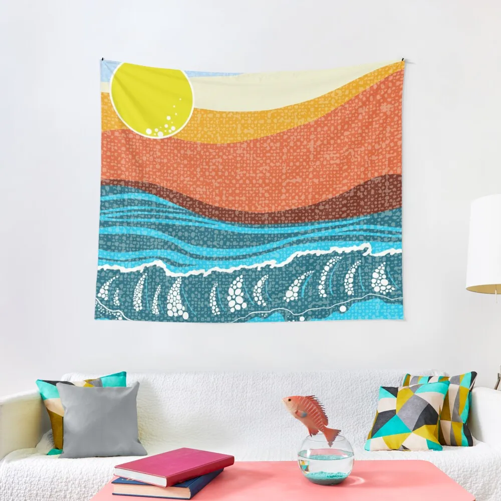 

Sunrise Florida, Surf art, Retro Art, Waves Tapestry Decoration Aesthetic Room Design Tapestry