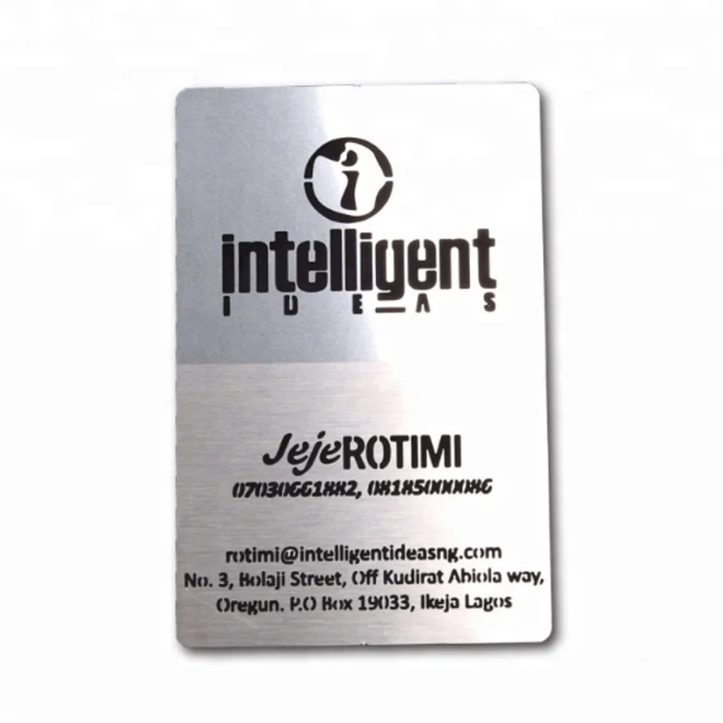

Customized stainless steel engrave silver metal business card brushed
