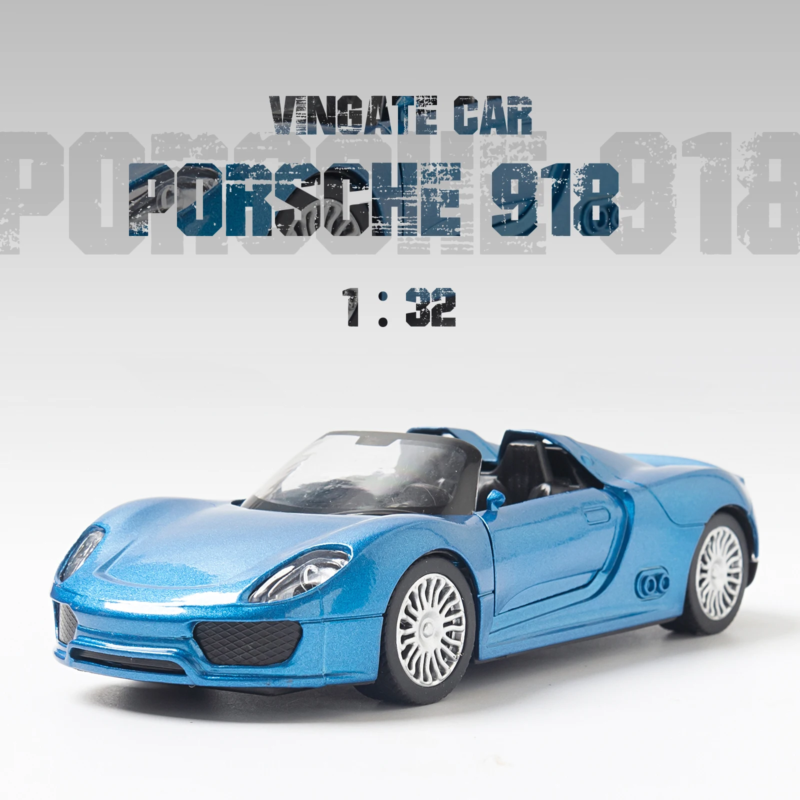 1:32 Alloy Diecast Porsches918 Vintage SuperCar Model Pull Back Car Miniature Vehicle Replica For Collection Gift for Kids