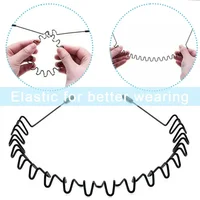 6/1pcs Fashion Metal Hair Band for Men Women Unisex Black Waved Hair Head Hoop Sports Headband Hairband Hair Accessories - Image 4