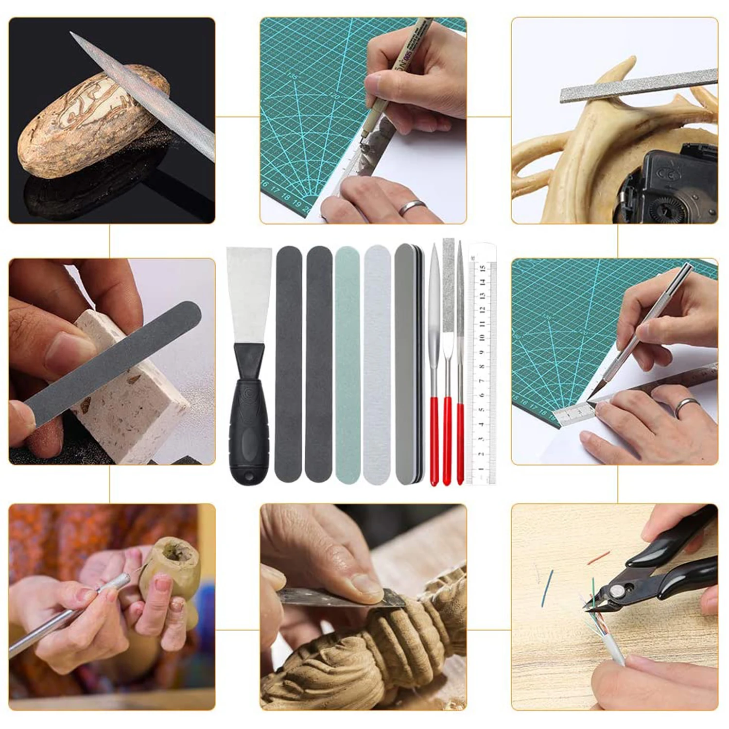 42 in 1 Model Building Tool Set Combo Accessories Kits Cut Tweezers Plier for Gundam Military Hobby DIY Grinding Polishing Drill 5