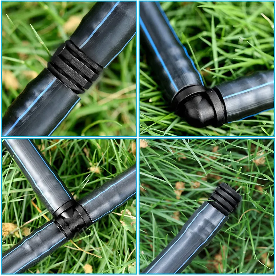 Raccordo a Tee Portagomma con Filetto, Connettore a 3 Vie per Tubi e Sistemi di Irrigazione a Goccia, Nero - Orto Facile (5, 16 mm x 1/2