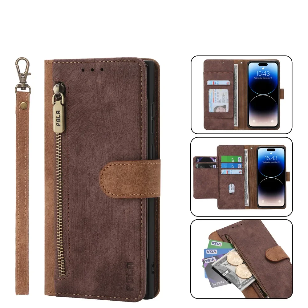 

Luxury Leather Phone Protect Cover for IPhone 14 13 11 12 Pro XR XS Max X 6 7 8 Plus SE Credit Card Slots Shockproof Flip Case