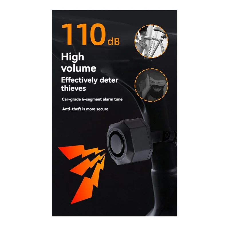 A45U Bike Vibration Alarm USB Charging Burglar Motorcycle Bike Security Alarm With Remote Control