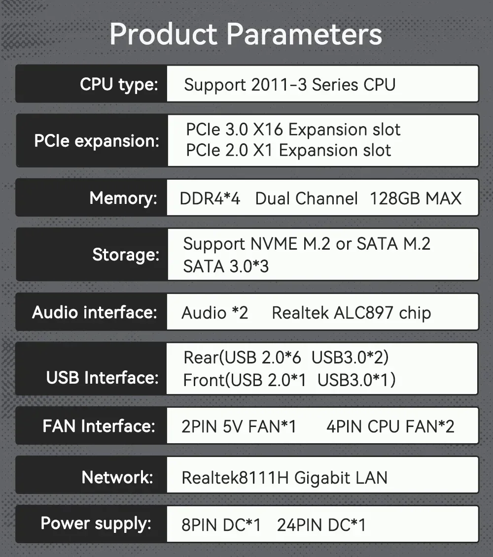 Description Picture 2 of itemMACHINIST PR9-A Xeon X99 motherboard combo LGA 2011-3 E5 2680 V4 CPU + 16GB 2400MHz DDR4 ECC memory kit Support NVME M.2 SATA