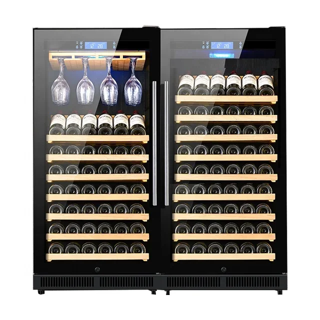 Compressor Cooling System 50 Bottle Wine Cooler and Beverage Center Counter Top 50 Inch High with Wine Glass Rack Chiller