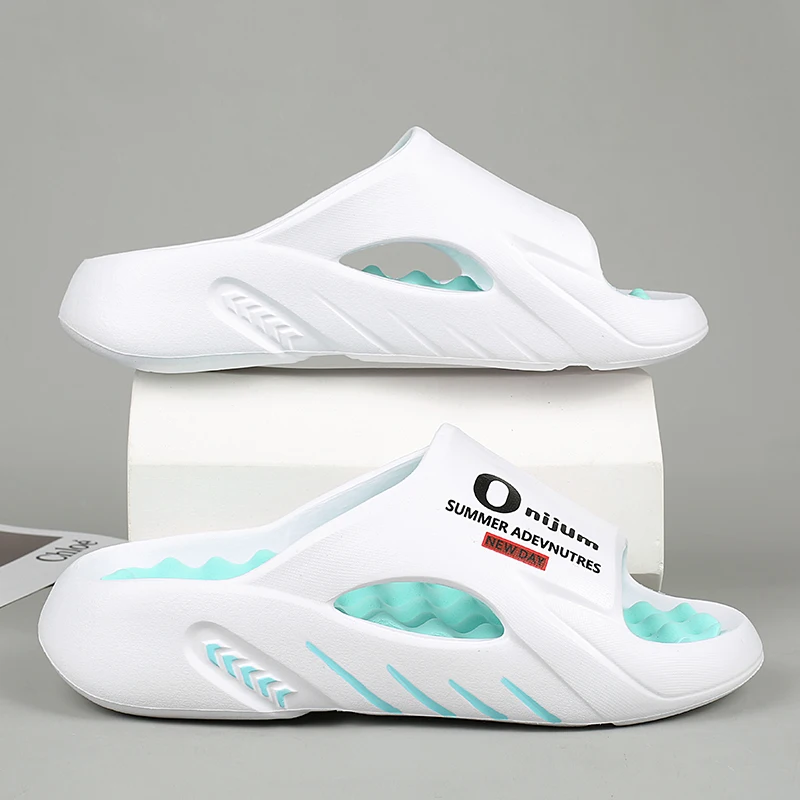 Summer Men's Massage Slippers Slides Indoor Outdoor Sandals Beach Casual Shoes Comfortable Sole Men's Slippers Big Size 46 47 — view 6