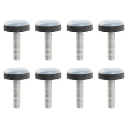 Set of 8 Adjustable Furniture Glider Pads with Threaded Feet (White 1)
