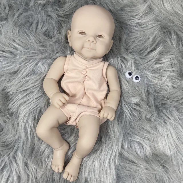 MRB 19 inch Vinyl Reborn Doll Kit Juliette Lifelike Unfinished Unpainted Mold Fresh Color Blank Vinyl Doll Kit with Cloth Body 4