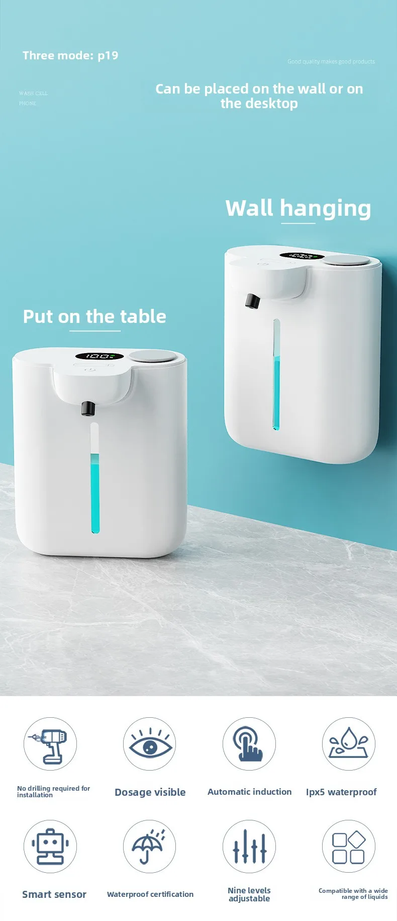 MaxFoam 500 automatic foam soap dispenser modern design