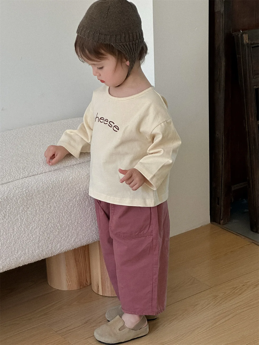 Spring New Baby Long Sleeve T Shirts Cotton Girls Letter Print Bottoming Shirts Toddler Boy Loose Casual Tops Infant Tee