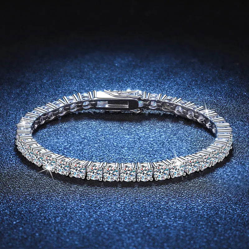 

Queenme Zirconia Tennis Bracelet 925 Sterling Silver Chain Cheap AAAAA 4mm Zircon Bracelet for Women Luxury Fine Jewelry Gift