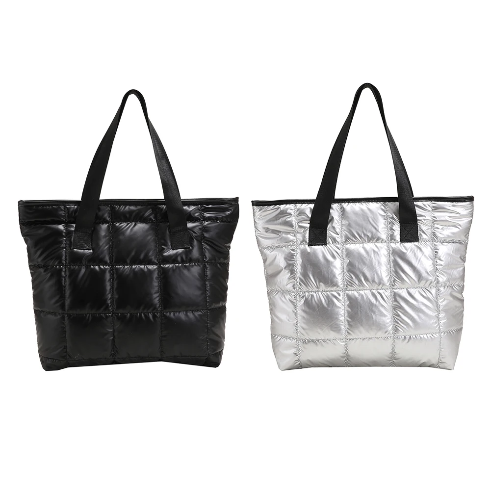Scce8afa3d48e4509b7aa85d5908f125f5 2022 New Arrive Winter Shoulder Bag Handbag Space Pad Nylon Feather Down Bags For Women Fashion Female Large Capacity Luxury Bag