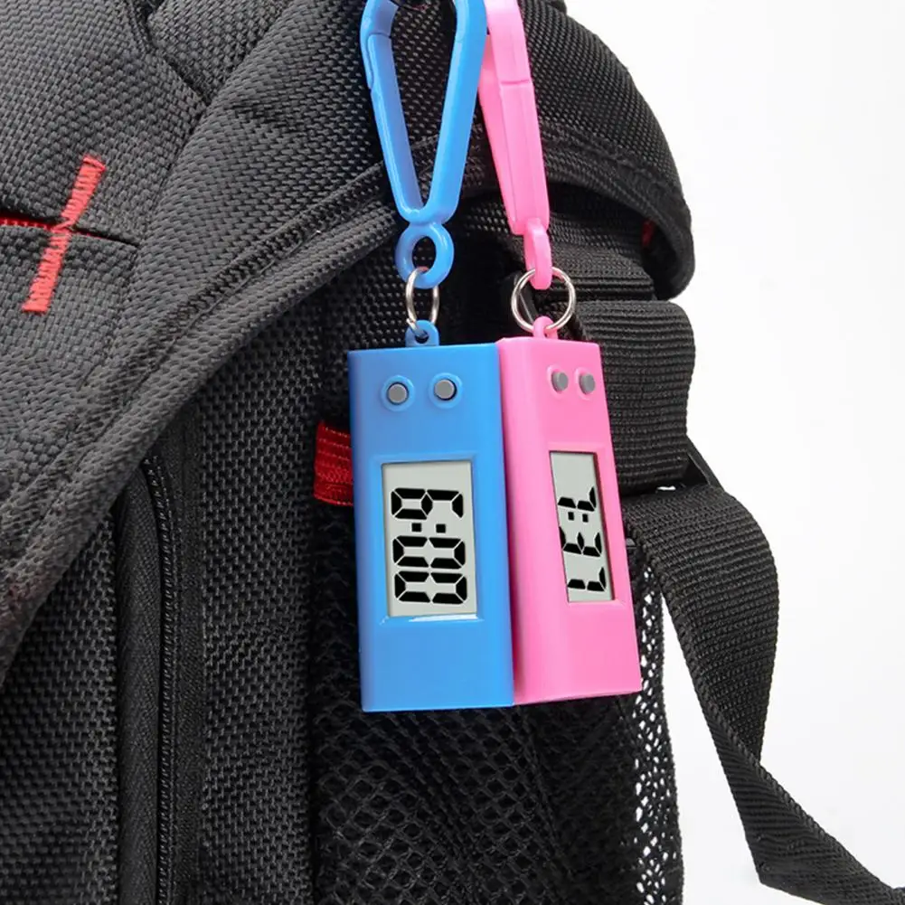 Student Keychain Pocket Watch Electronic Silent LCD Digital Display Triangle Desktop Clock