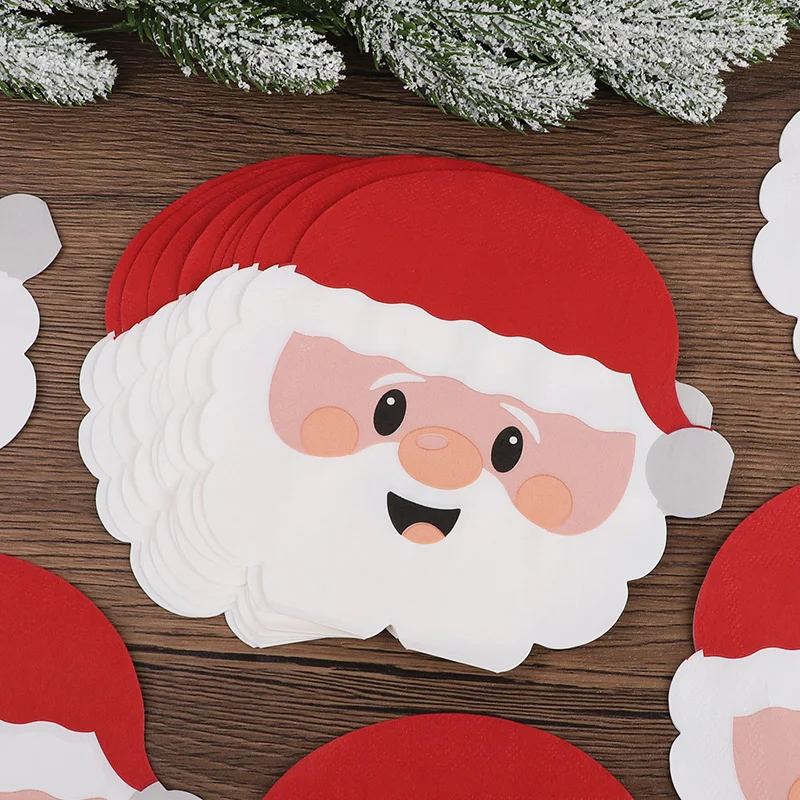 24/48 Stück Weihnachten Einweg-Papierservietten Cartoon Weihnachtsmann Taschentücher 2025 Weihnachten Zuhause Tischdekoration Neujahr Partyzubehör – Detail 3