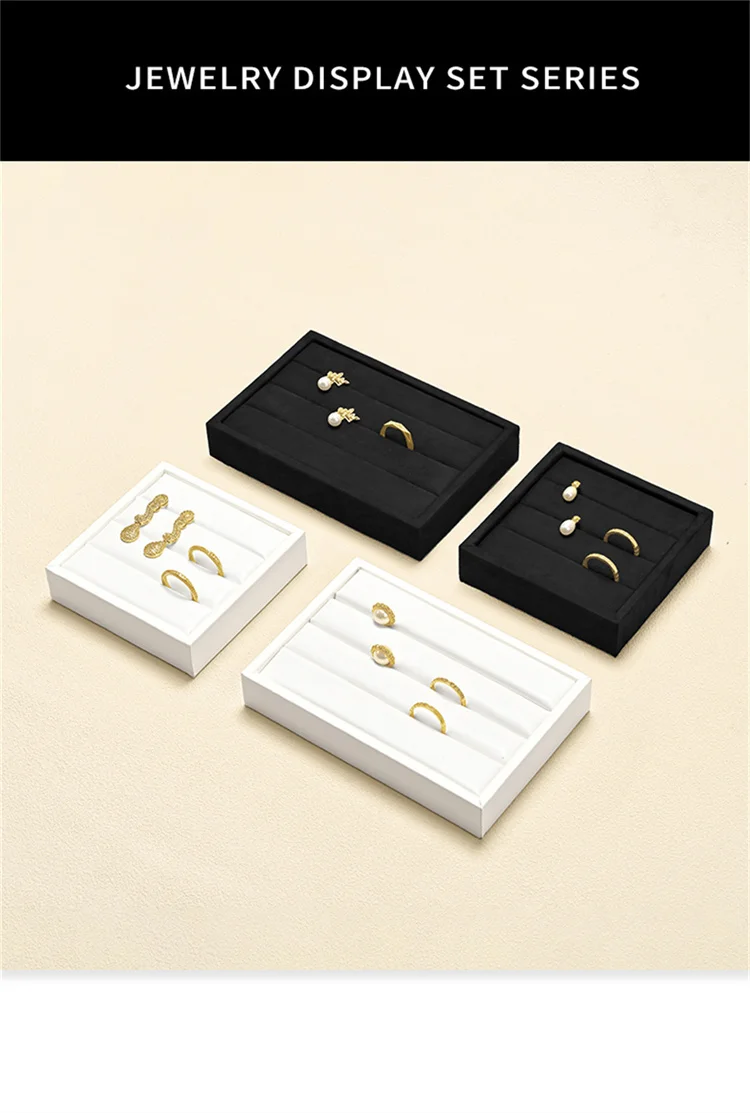 Oirlv 3 Slots Ring Tray Small Ring Organizer Earring Trays Showcase Display Storage Insert Holder for Jewelry Box,Drawer,Dresser